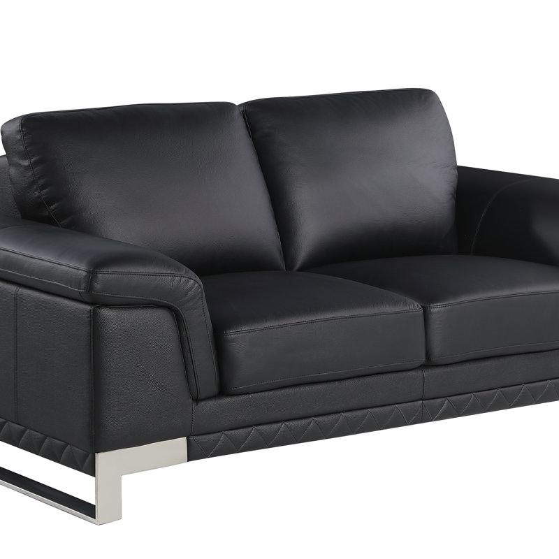 Causeuse en cuir, Noir