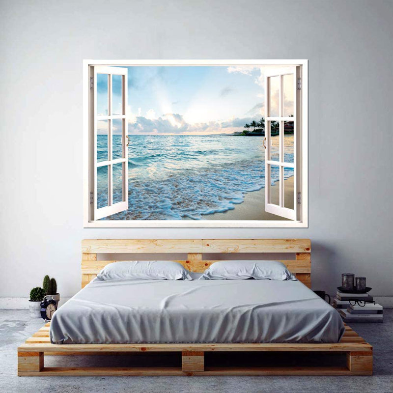 Window White Scenery Peel & Stick Border, 32" L x 24" W