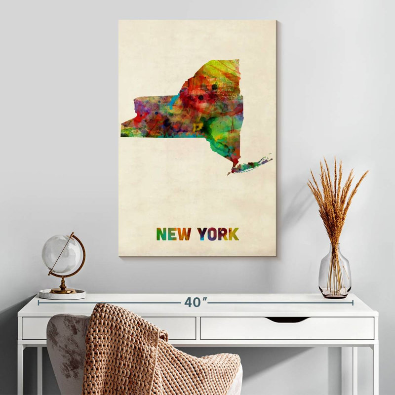 Carte d'aquarelle Aliaz New York, H 30 po x l 20 po