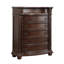 Commode de luxe à 5 tiroirs cerisier foncé, commode de chambre en marbre véritable