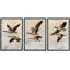 Chaleureux sépia beige, oiseaux volants, nature rétro, triptyque, toile encadrée, œuvre d'art de la chambre principale, ensemble de 3 pièces-131062511-131062508