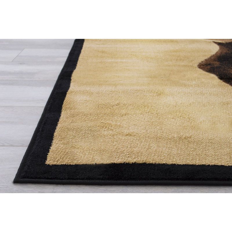 Tapis en polypropylène brun / crème Gonzalo, Rectangle 4 pi x 6 pi