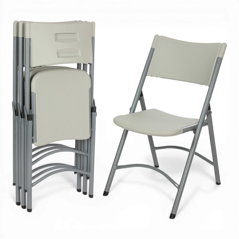 Hampden Furnishings Gwyneth Plastic Stackable Folding Chair , Gris clair