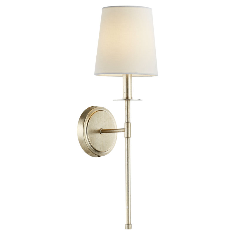 Mikels Steel Armed Sconce, Aged Silver
