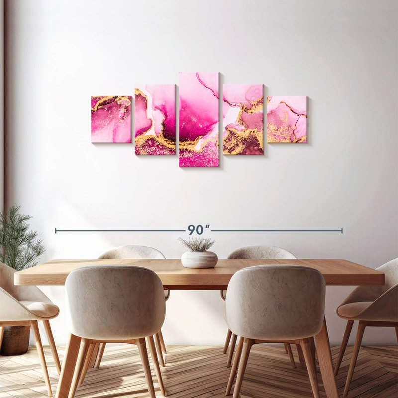 Abstrait marbre rose, H 30 po x l 68 po