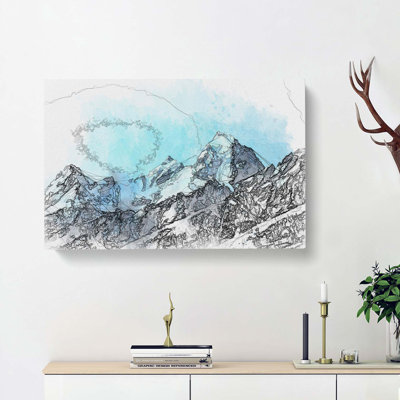 Mountain Blues in Abstract - Wrapped Canvas