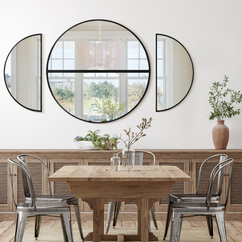 Ensemble de miroirs muraux 4 pièces, Noir