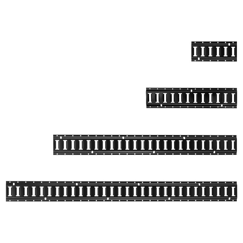 Ensemble de rails de fixation E-Track, (5 pi + 4 pi + 2 pi + 1 pi), 36 pièces Comprend 2 sangles à cliquet et 8 joints toriques et 8 attaches avec anneau en D et 2 fentes simples et 16 embouts , Adapté aux remorques de fourgonnettes