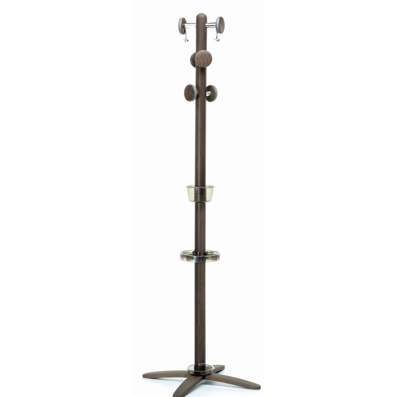 Solid Wood Freestanding Coat Rack, Brown