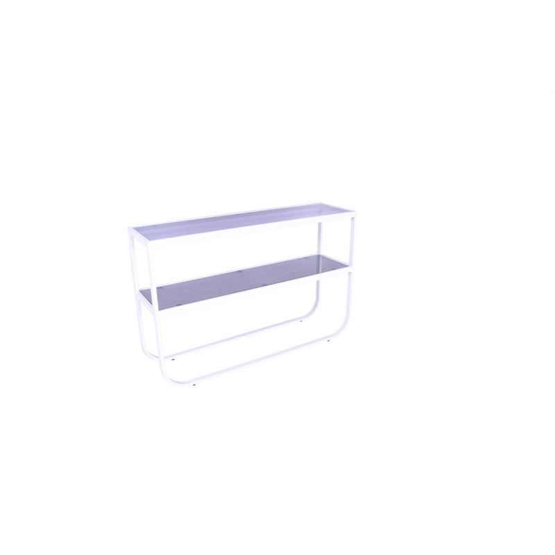 Votaw 110cm Glass Top Console Table, White
