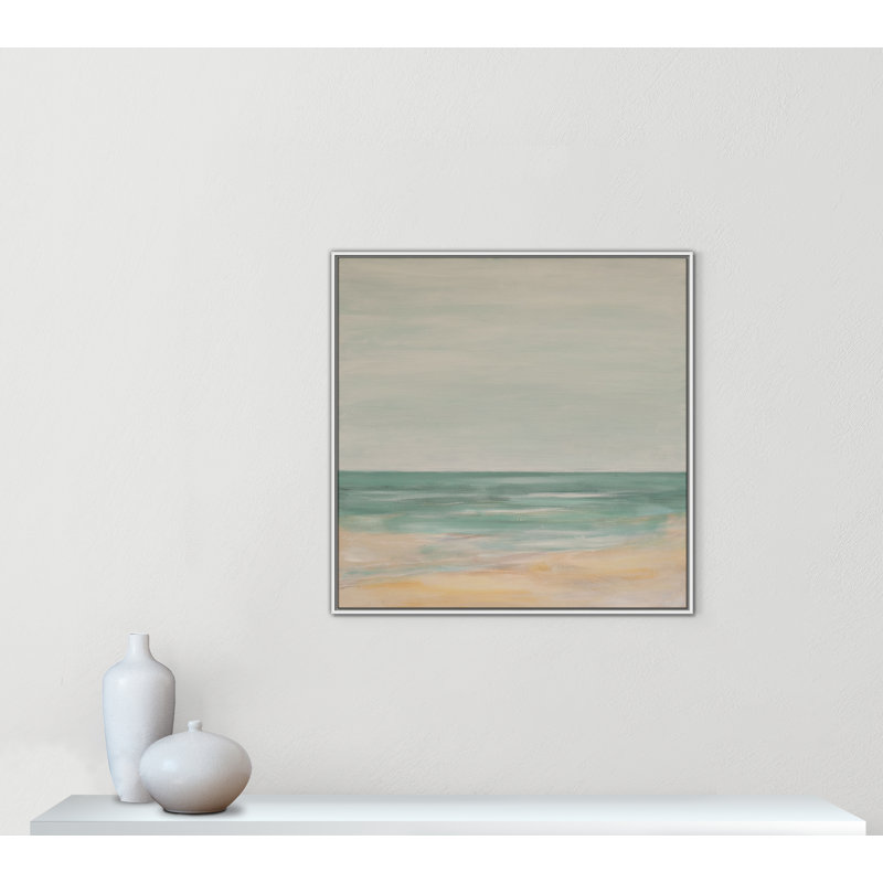 Horizon Print par S.H. Khân, H 37,5 po x l 37,5 po, Blanc