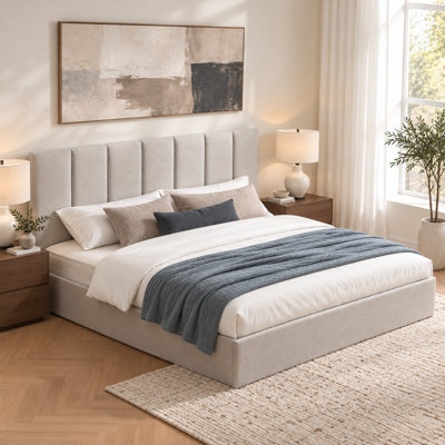 Coletti Hydraulic Lift Up Storage Upholstered Platform Bed