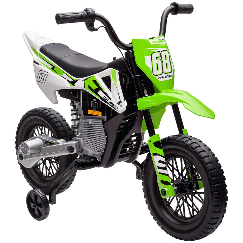 AIYAPLAY 12V Kids Electric Motorbike with Twist Grip Throttle Music, Green