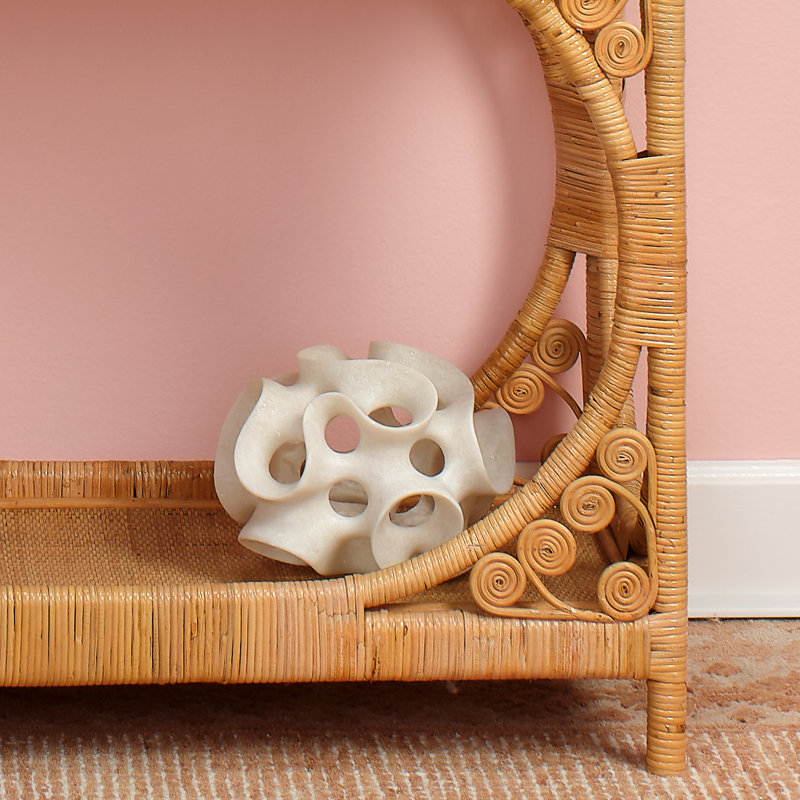 Ribbon Resin Sphere Figurine, Matte White