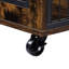 Caisse pour chien polyvalente en bois sur roulettes, brun rustique, portes doubles, plateau relevable pour animaux de compagnie de taille moyenne brun serein avec et éponge, roues pour animaux de compagnie de taille moyenne