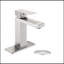 Robinet de salle de bain à un trou, robinet à poignée simple en acier inoxydable pour lavabo de salle de bain avec plaque de pont et ensemble de drain-119318276