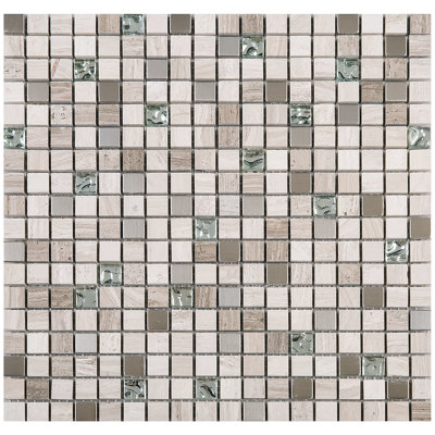 Carreaux de mosaïque en verre lustré à petits pois 11,82 po x 11,82 po