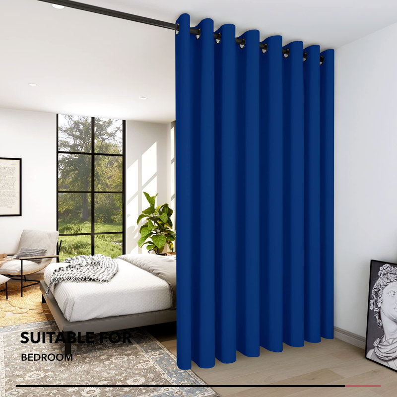 Penkridge Room Darkening Curtain Single Panel, 100" W x 95" L, Royal Blue