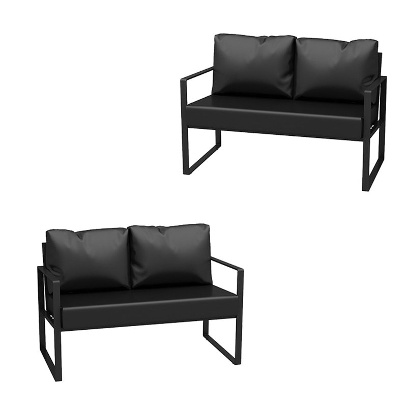 Banc rembourré en similicuir Lorilea, Noir