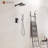 Calder 2 Functions Wall Mounted Square Complete Shower System with Rough-in Valve-66097075