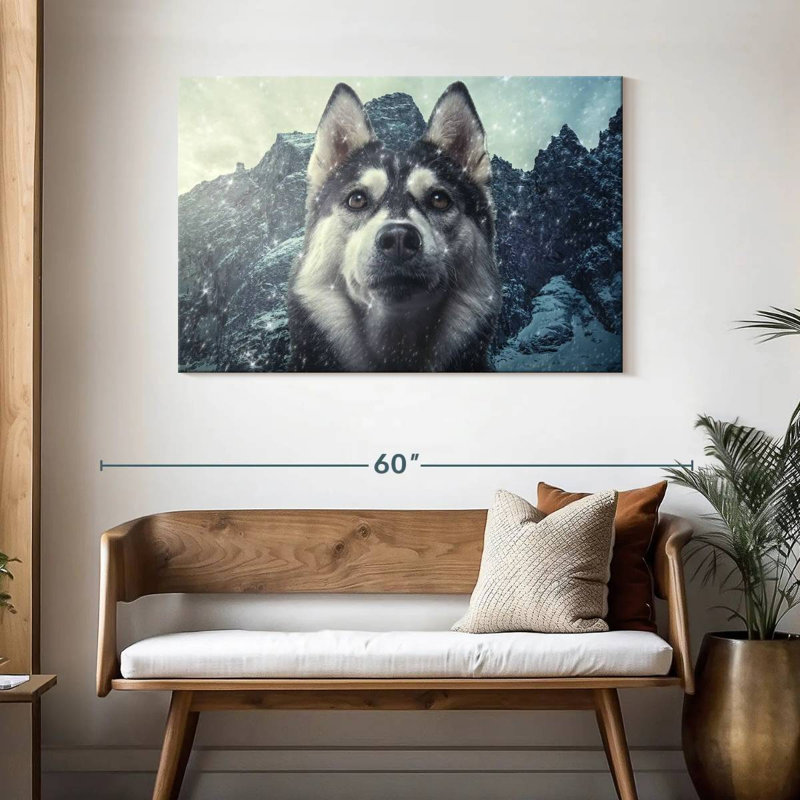Husky de Sibérie hivernal, H 30 po x l 45 po
