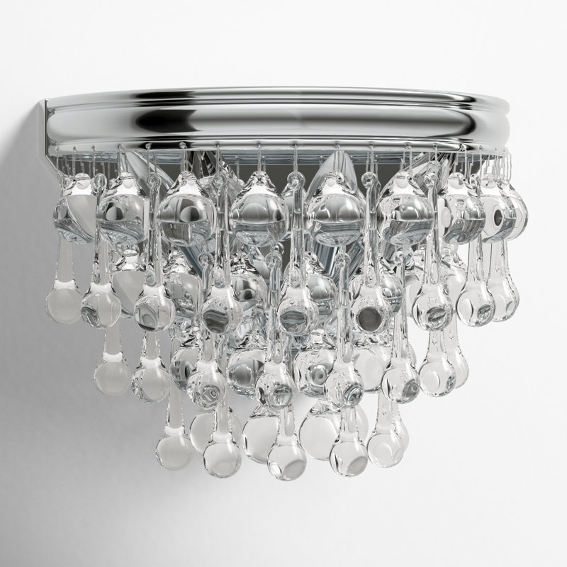 Stoneham Flush Mounted Sconce, Polished Chrome