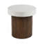 Plateau de table carré (blanc antique) + base (naturel)