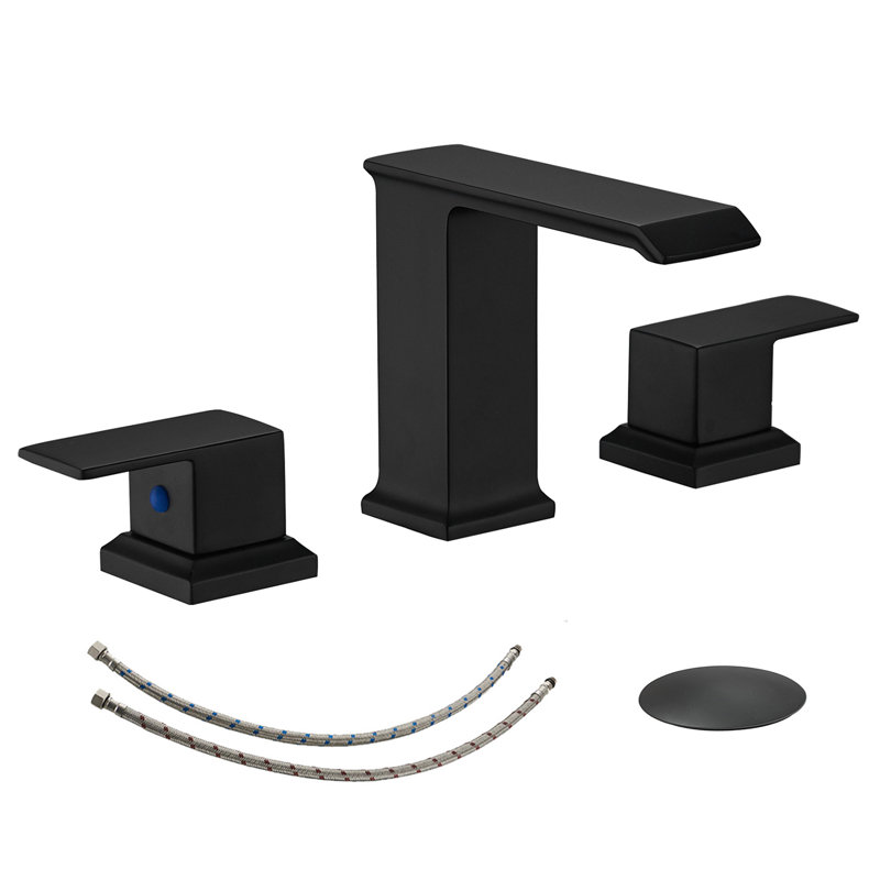 Widespread 2-handle Bathroom Faucet, Black