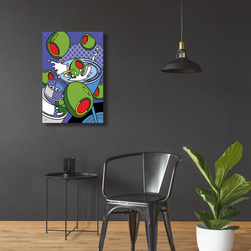 «Martini Flying Olives» par Ron Magnes, H 36 po x l 24 po x P 0,2 po