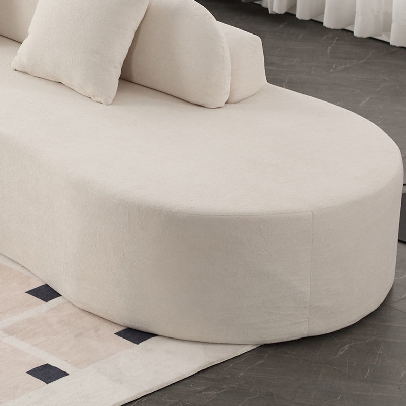 Canapé modulaire 2 pièces sans assemblage Dervil, Polyester beige