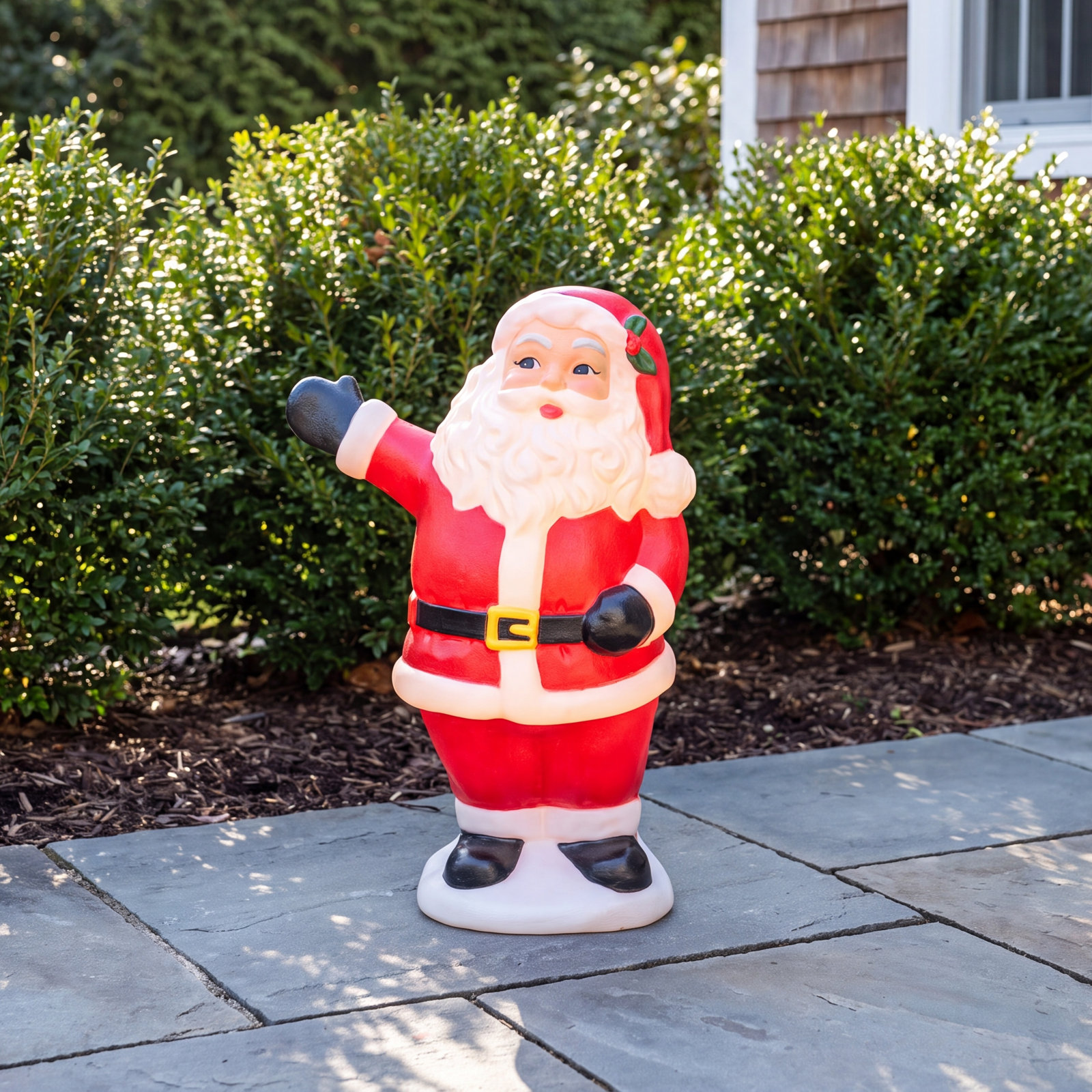24" Outdoor Retro Plastic Santa