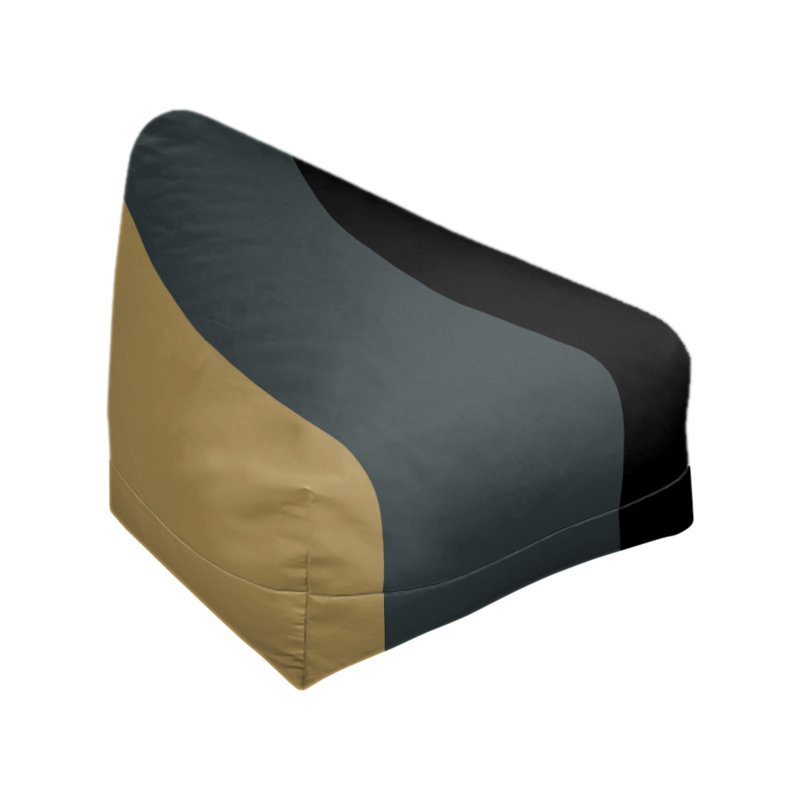 Classic Bean Bag, 30" H x 27" W x 27" D, Gold/Steel Gray/Black