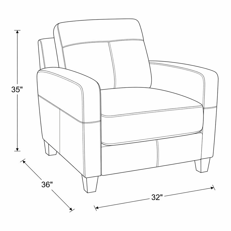 Fauteuil en cuir Archdale, Chair, Cuir véritable caramel