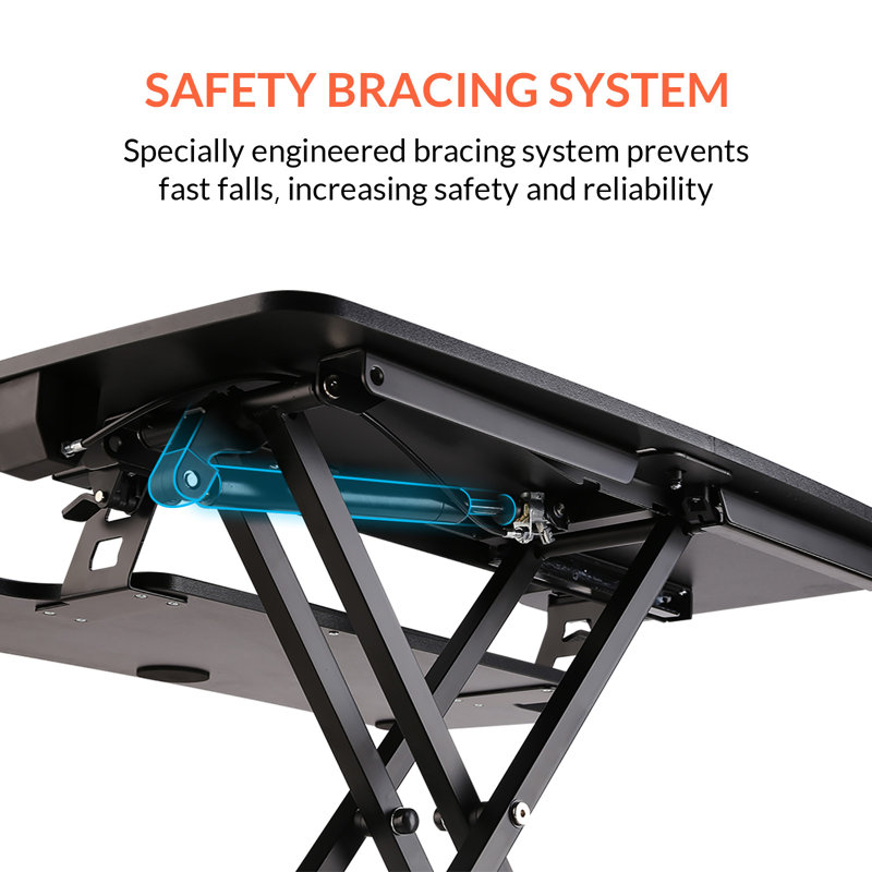 Black 32" Height Adjustable Standing Desk Converter with Keyboard Tray