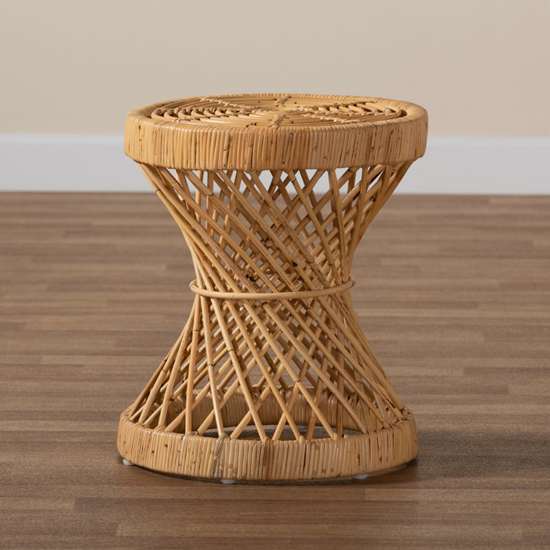 Rattan Knotts Pedestal End Table