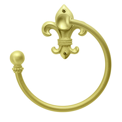 Charlemagne swing towel reeded ring leftin Gilded Mercury