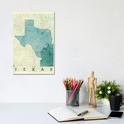 Texas Map - Wrapped Canvas Print