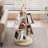Cream White Modern Iron Rotating Bookshelf-441403302