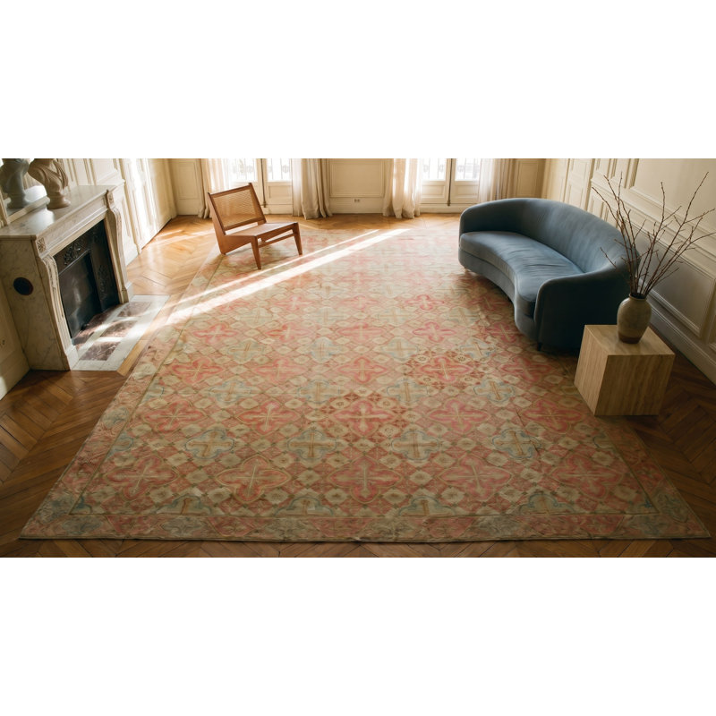 Large Antique 19th Century Allover Geometric French Flatweave Needlepoint Carpet