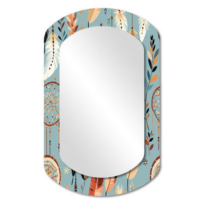 Motif boho de Liz Dreamcatchers - miroir mural bohème asymétrique