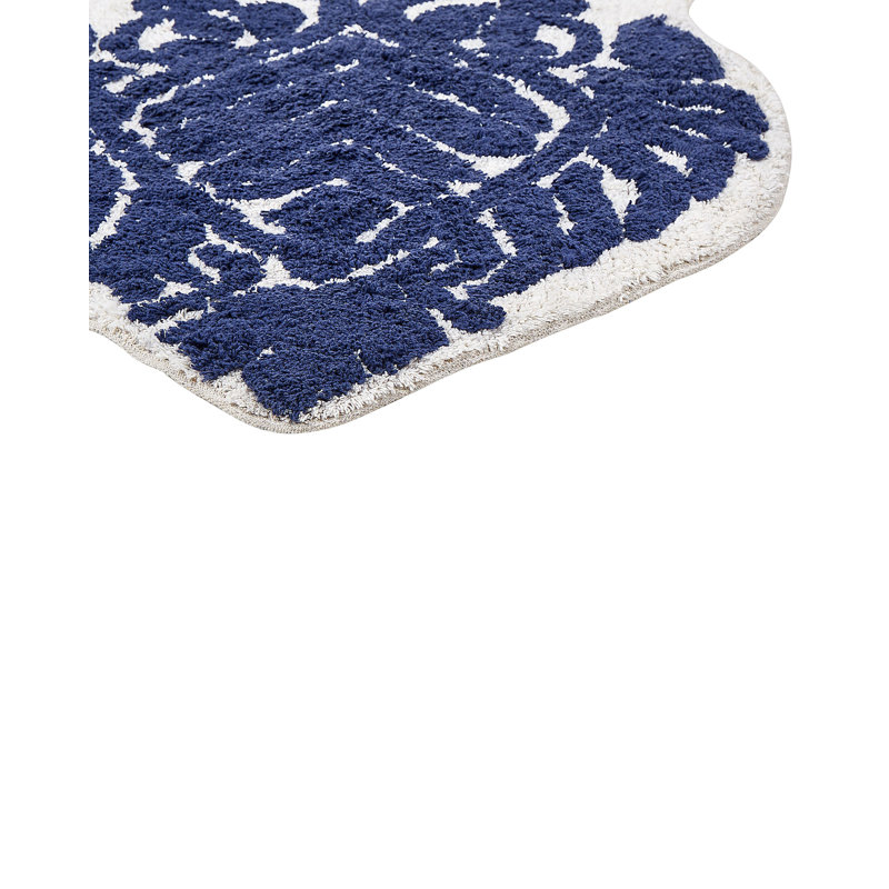 Aristizabal Cotton Bath Mat, Navy Blue