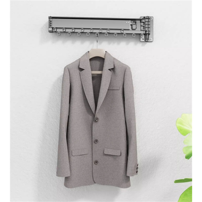 Portant à vêtements compact rétractable Aerowing, H 6,57 po x l 63,58 po x P 15,47 po