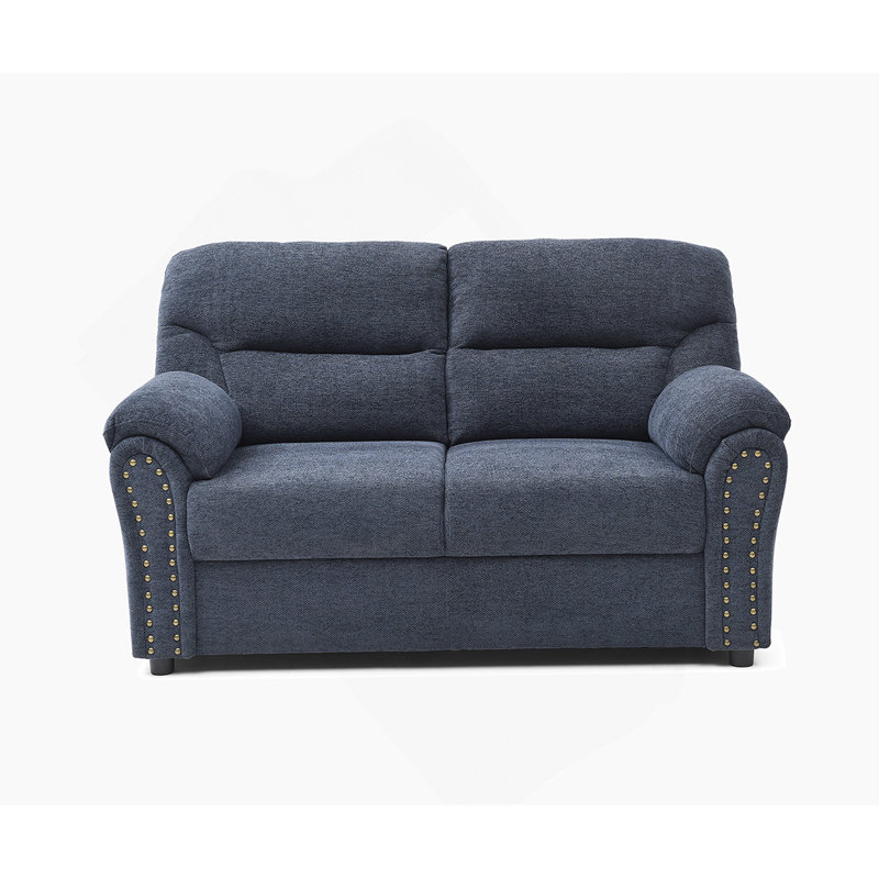Causeuse au design réfléchi, avec garniture cloutée appliquée à la main et caractéristiques de confort pour un espace de vie confortable