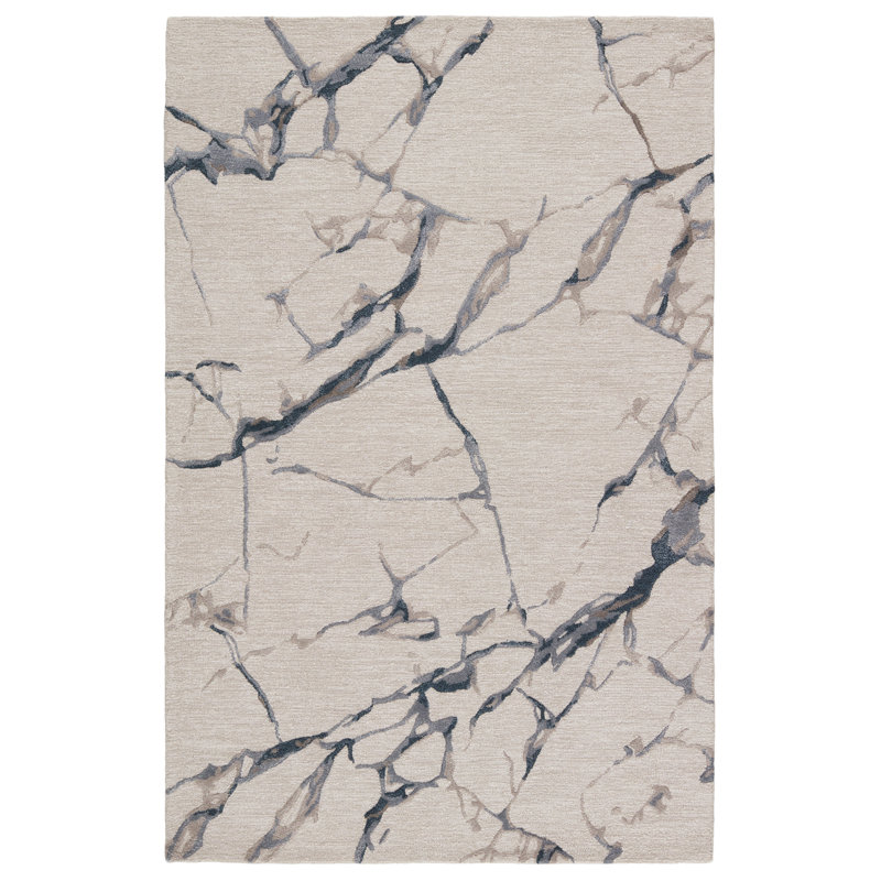 Tapis taupe clair / gris / bleu Andwele, Rectangulaire 8 pi x 10 pi