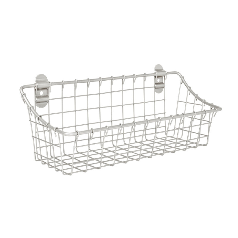 Albie Metal Wall Organizer with Wall Baskets, Pewter