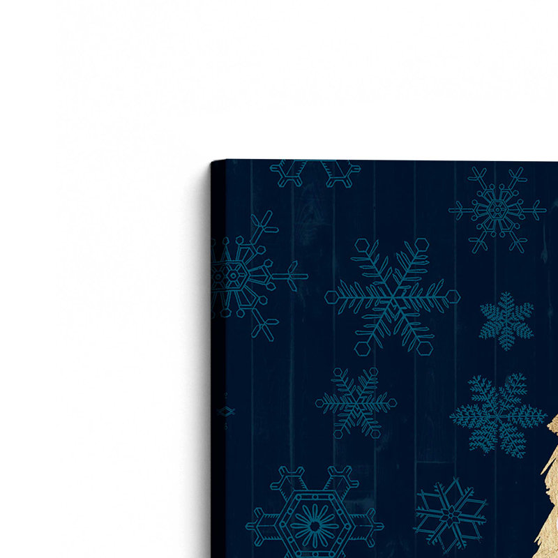 «Holiday Tree with Navy II», reproduction sur toile dans un cadre poli, Toile tendue, H 12 po x l 12 po x P 1,25 po