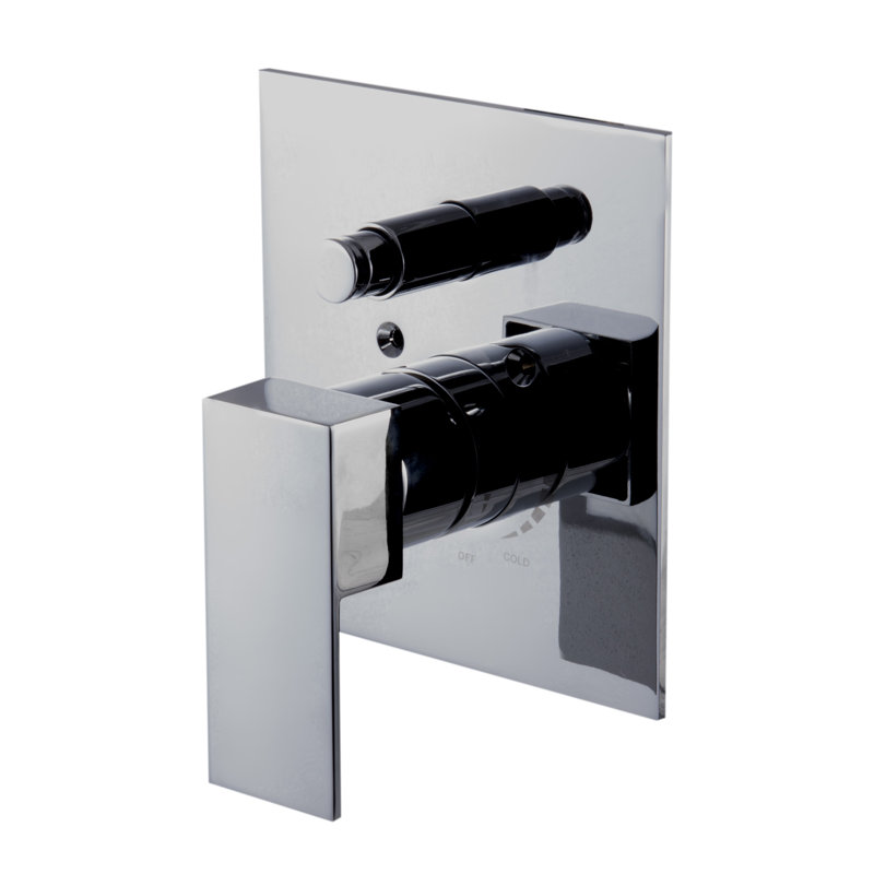 Mélangeur de douche à pression équilibrée carré, Chrome poli