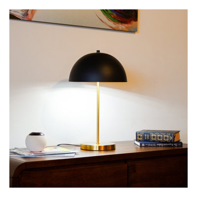 Lampe de table de style moderne Lampe de chevet pour chambre à coucher / salon Lampe de bureau minimaliste nordique, lampe de table Stratos - extérieur noir - intérieur blanc 110 ~ 120V