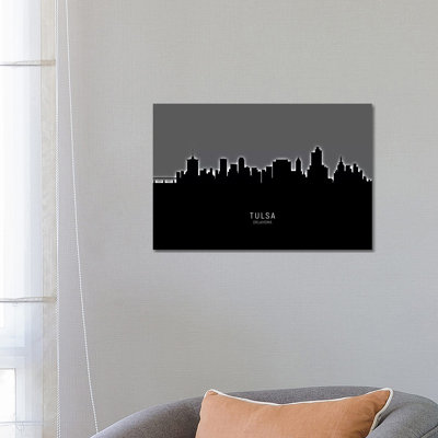 Tulsa Oklahoma Skyline by Michael Tompsett - Wrapped Canvas Print