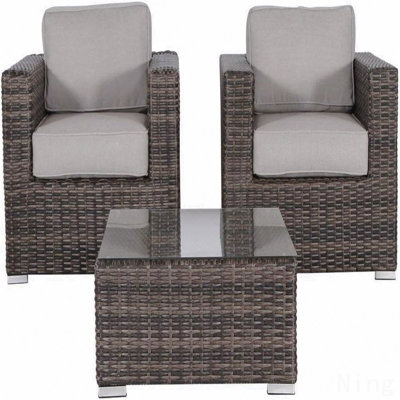 Lsi 3-Piece Wicker Rattan Patio Sofa Set, Resort-Grade Outdoor Seating With Cushioned Comfort